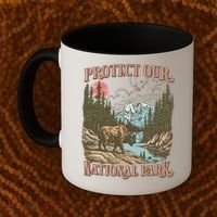 Save Our National Parks Resist Service Bison Buffalo Coffee Mug thumb 2