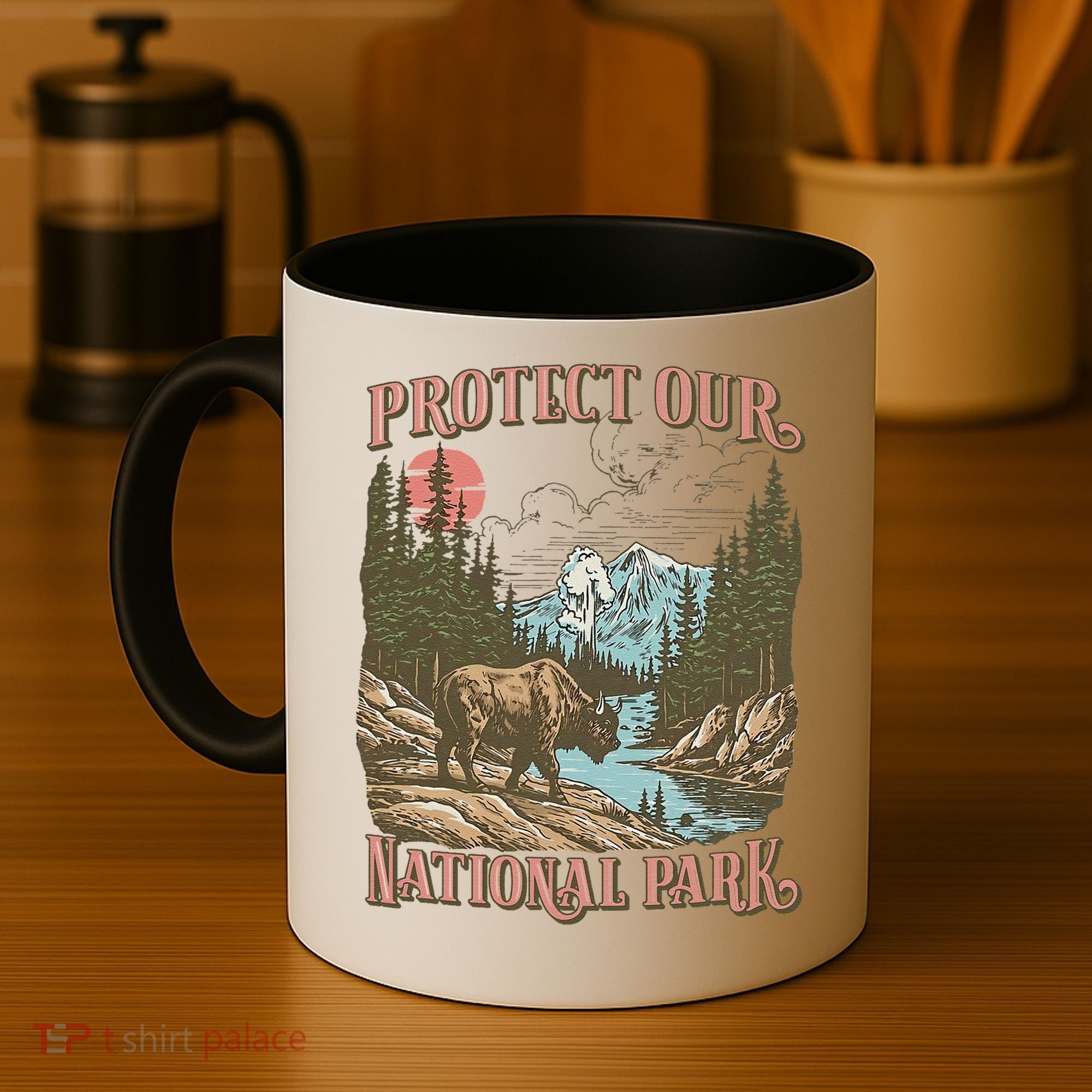 Save Our National Parks Resist Service Bison Buffalo Coffee Mug