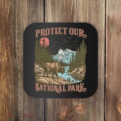 Save Our National Parks Resist Service Bison Buffalo Coaster