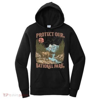 Save Our National Parks Resist Service Bison Buffalo Women's Hoodie