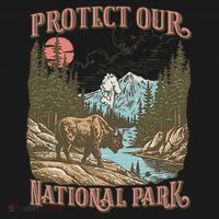 Save Our National Parks Resist Service Bison Buffalo Ornament thumb 1