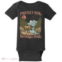 Save Our National Parks Resist Service Bison Buffalo Baby Bodysuit thumb 0