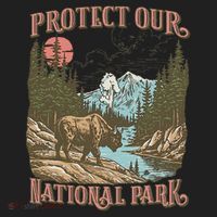 Save Our National Parks Resist Service Bison Buffalo Hat thumb 2