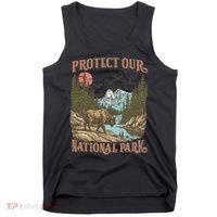 Save Our National Parks Resist Service Bison Buffalo Tank Top thumb 0