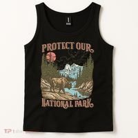 Save Our National Parks Resist Service Bison Buffalo Tank Top thumb 2