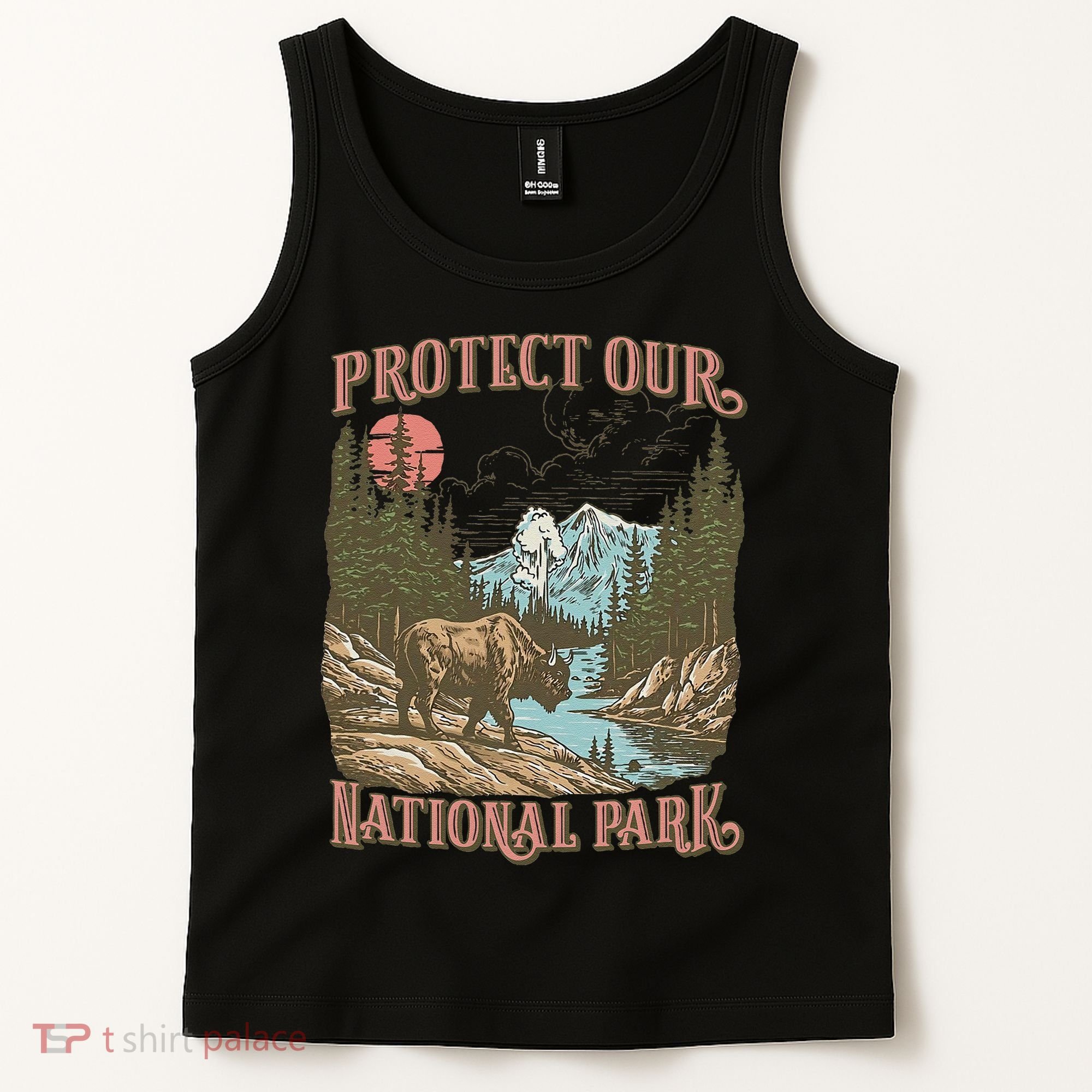Save Our National Parks Resist Service Bison Buffalo Tank Top