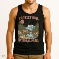Save Our National Parks Resist Service Bison Buffalo Tank Top thumb 3