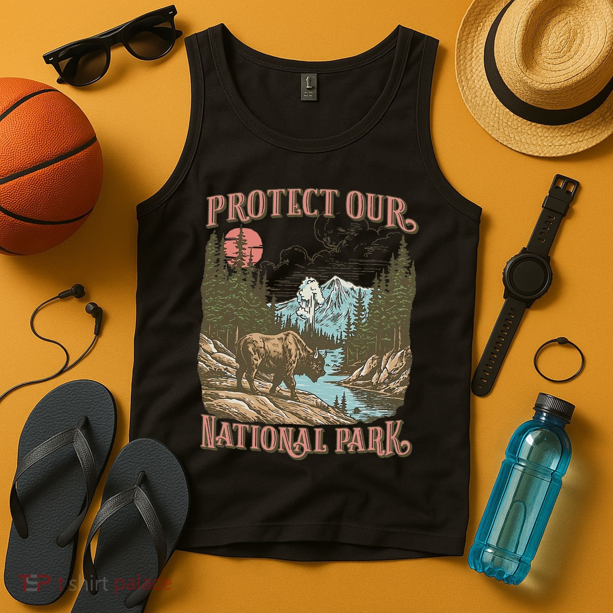 Save Our National Parks Resist Service Bison Buffalo Tank Top