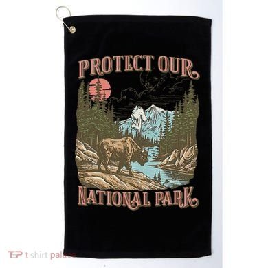 Save Our National Parks Resist Service Bison Buffalo Golf Towel
