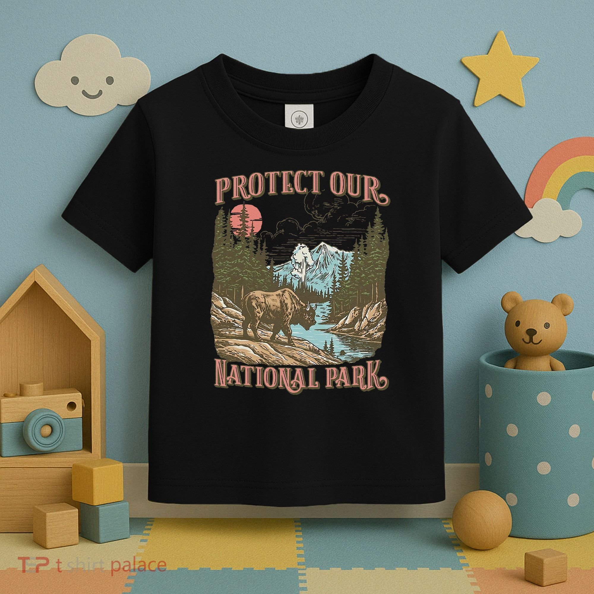 Save Our National Parks Resist Service Bison Buffalo Toddler T-Shirt