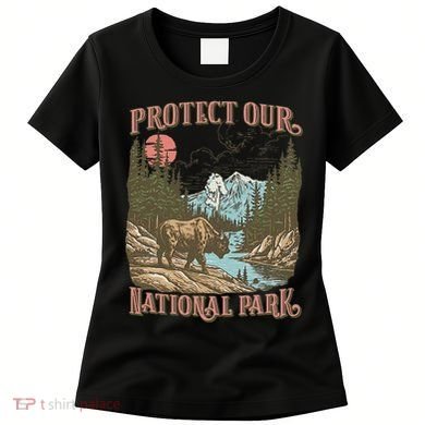 Save Our National Parks Resist Service Bison Buffalo Women's T-Shirt