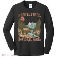 Save Our National Parks Resist Service Bison Buffalo Kids Long Sleeve Shirt thumb 0