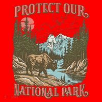 Save Our National Parks Resist Service Bison Buffalo Santa Hat thumb 1