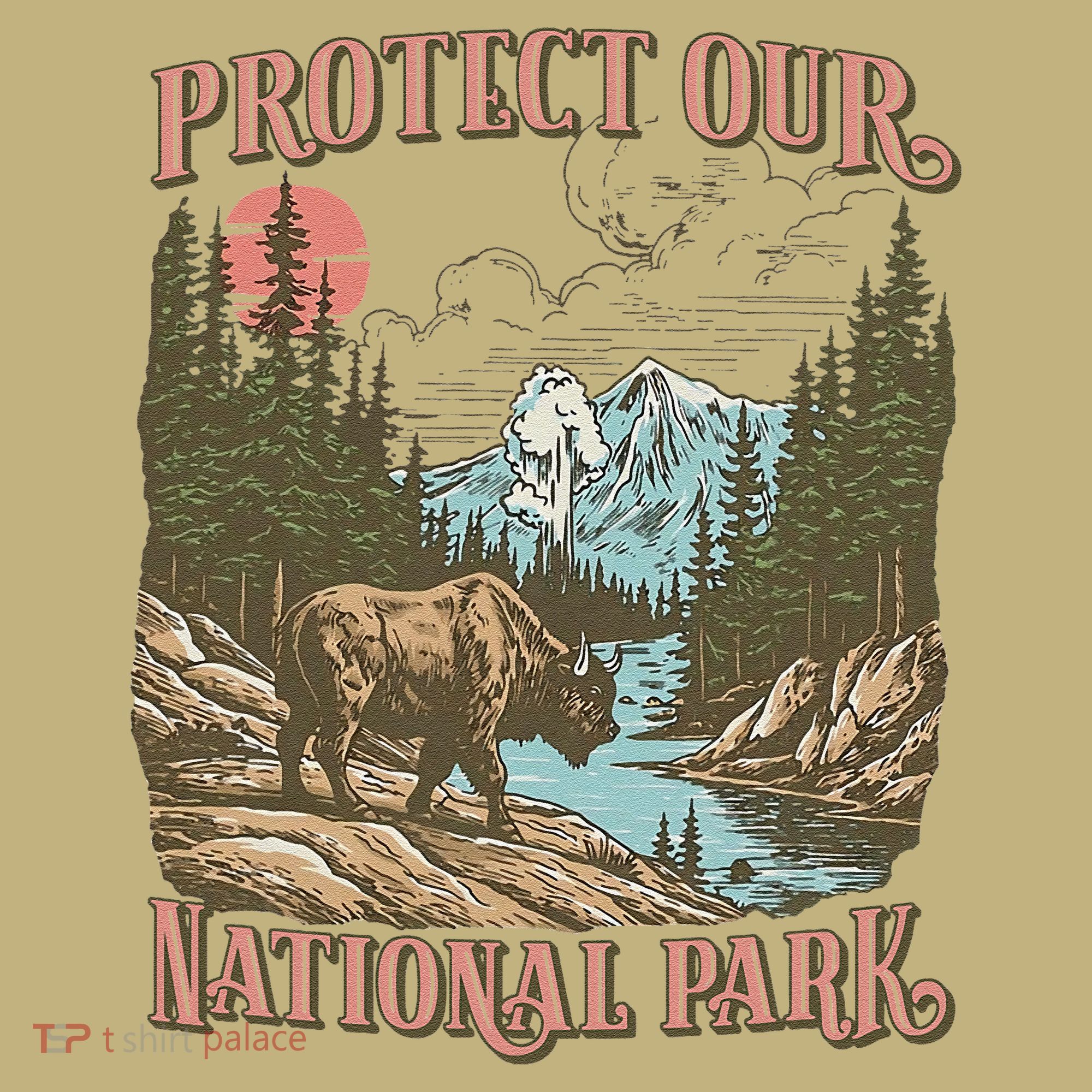 Save Our National Parks Resist Service Bison Buffalo Long Sleeve Shirt