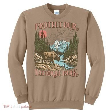 Save Our National Parks Resist Service Bison Buffalo Sweatshirt