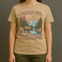 Save Our National Parks Resist Service Bison Buffalo T-Shirt thumb 4