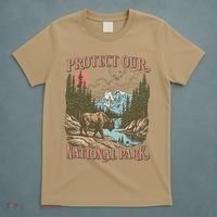 Save Our National Parks Resist Service Bison Buffalo T-Shirt thumb 5