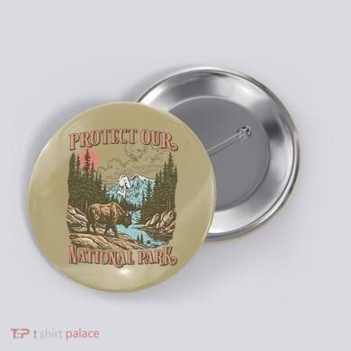 Save Our National Parks Resist Service Bison Buffalo Button