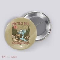 Save Our National Parks Resist Service Bison Buffalo Button thumb 0