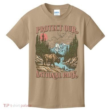 Save Our National Parks Resist Service Bison Buffalo Kids T-Shirt