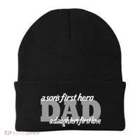 Son's First Hero Daughter's First Love Dad Beanie thumb 0