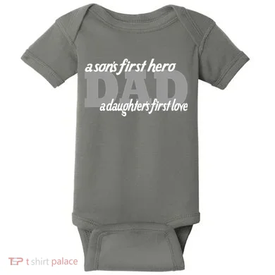 Son's First Hero Daughter's First Love Dad Baby Bodysuit