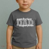 Son's First Hero Daughter's First Love Dad Toddler T-Shirt thumb 2