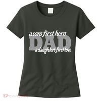 Son's First Hero Daughter's First Love Dad Women's T-Shirt thumb 0