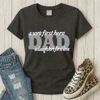 Son's First Hero Daughter's First Love Dad Women's T-Shirt thumb 3