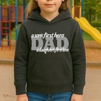 Son's First Hero Daughter's First Love Dad Kids Hoodie thumb 3