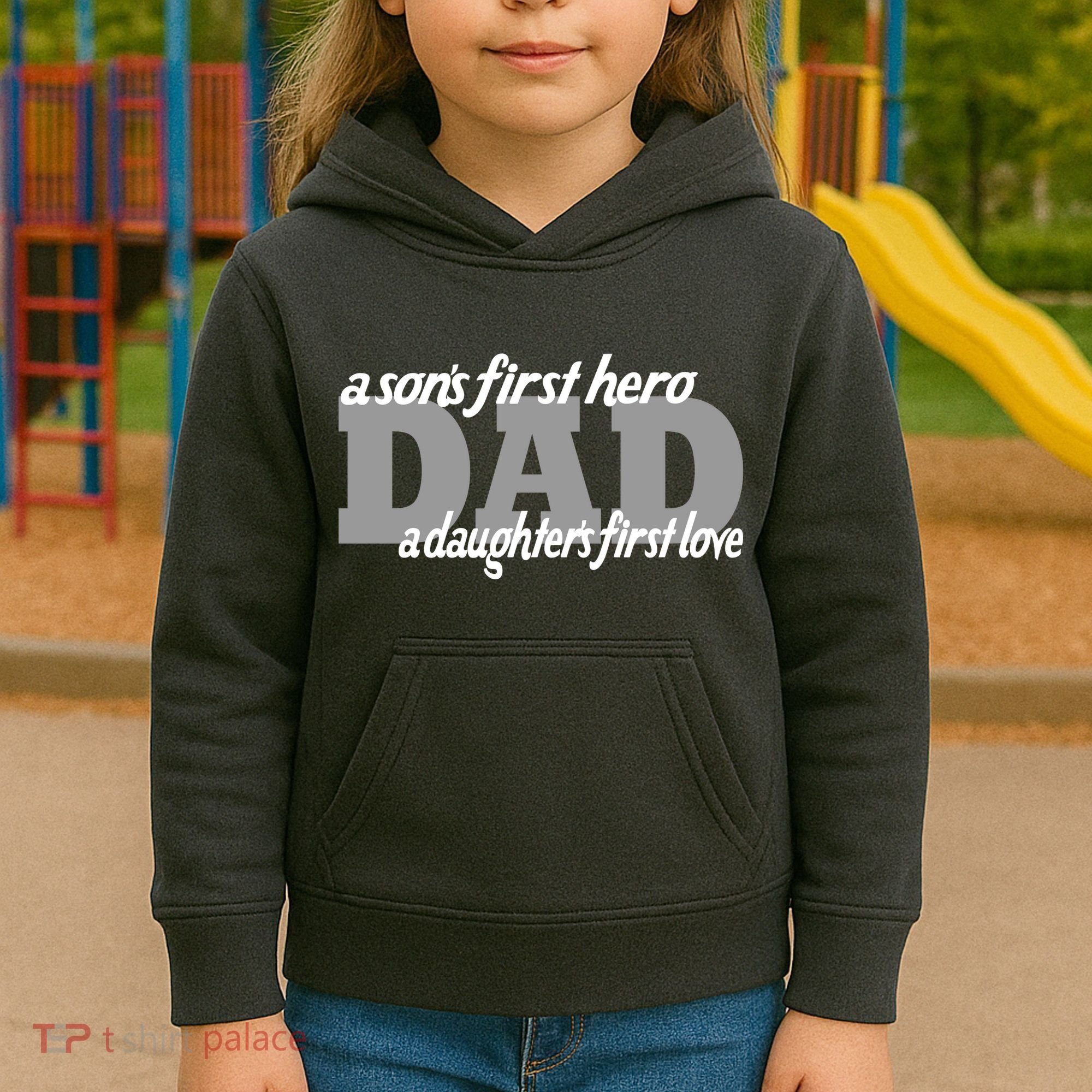 Son's First Hero Daughter's First Love Dad Kids Hoodie