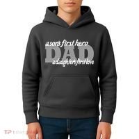 Son's First Hero Daughter's First Love Dad Kids Hoodie thumb 4