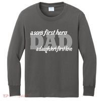 Son's First Hero Daughter's First Love Dad Kids Long Sleeve Shirt thumb 0