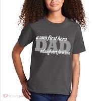 Son's First Hero Daughter's First Love Dad Kids T-Shirt thumb 2
