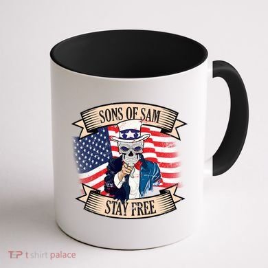 Sons Of Sam Stay Free Coffee Mug back