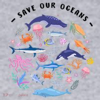 Save Our Oceans Seas, Sea Creatures, Sea Animals Protect Women's Sweatshirt thumb 2