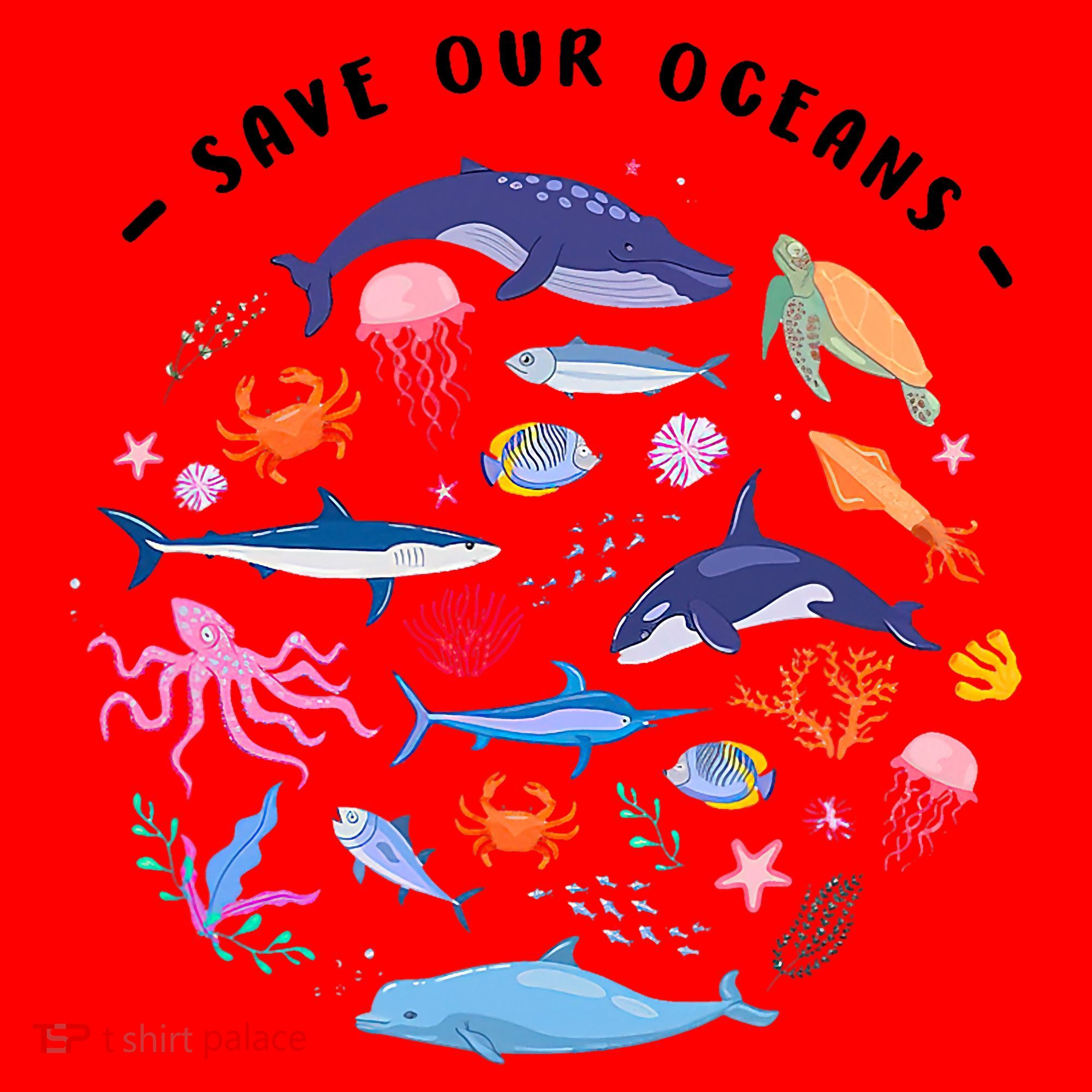 Save Our Oceans Seas, Sea Creatures, Sea Animals Protect Santa Hat