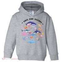 Save Our Oceans Seas, Sea Creatures, Sea Animals Protect Toddler Hoodie thumb 0