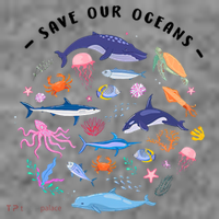Save Our Oceans Seas, Sea Creatures, Sea Animals Protect Toddler Hoodie thumb 2