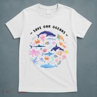 Save Our Oceans Seas, Sea Creatures, Sea Animals Protect T-Shirt thumb 5