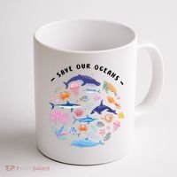 Save Our Oceans Seas, Sea Creatures, Sea Animals Protect Coffee Mug thumb 1