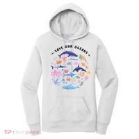 Save Our Oceans Seas, Sea Creatures, Sea Animals Protect Women's Hoodie thumb 0