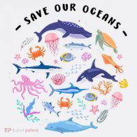 Save Our Oceans Seas, Sea Creatures, Sea Animals Protect Mousepad thumb 1