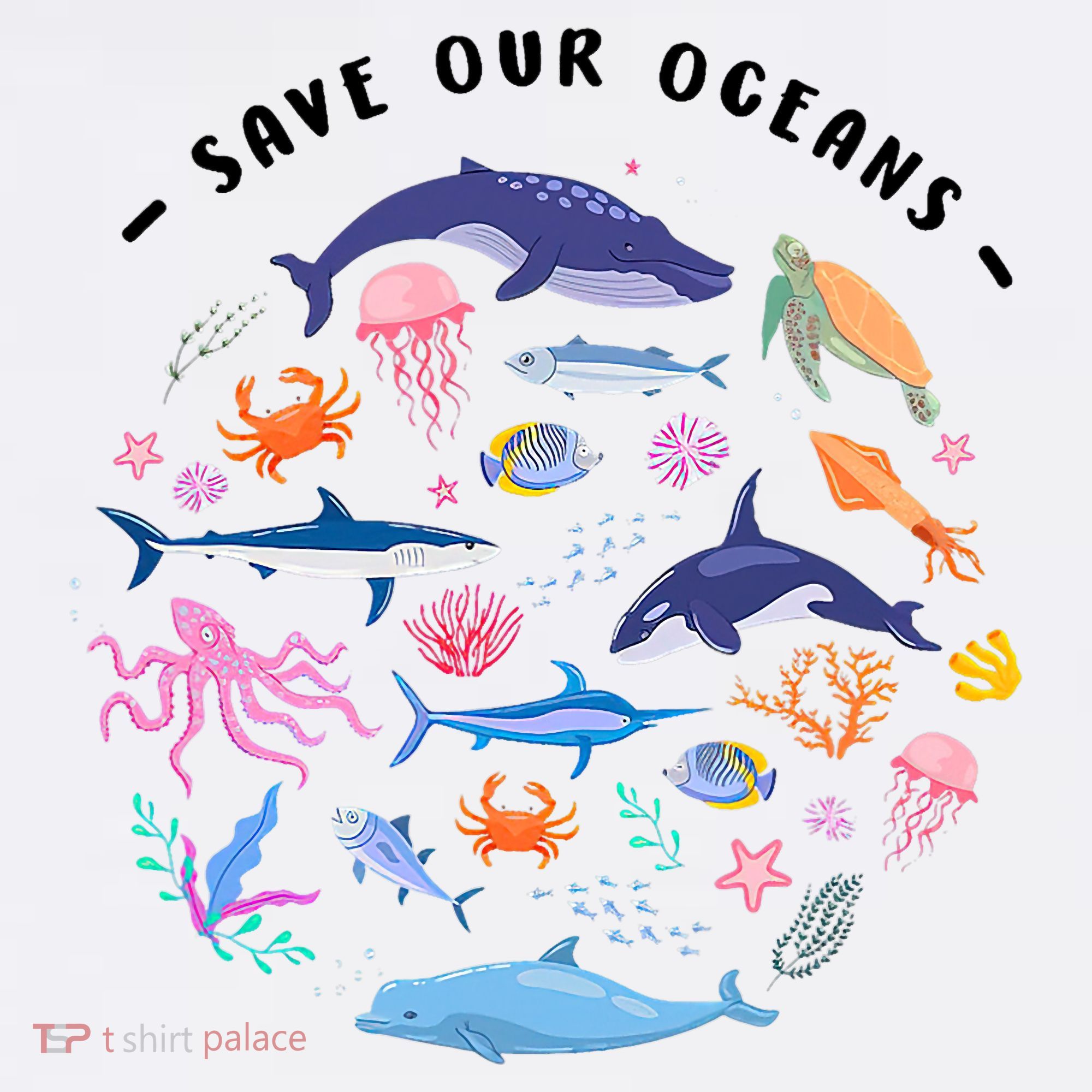 Save Our Oceans Seas, Sea Creatures, Sea Animals Protect Mousepad