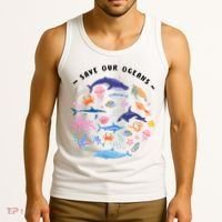 Save Our Oceans Seas, Sea Creatures, Sea Animals Protect Tank Top thumb 3
