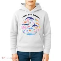 Save Our Oceans Seas, Sea Creatures, Sea Animals Protect Kids Hoodie thumb 4