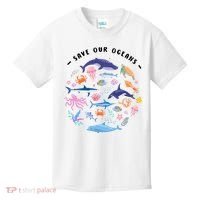 Save Our Oceans Seas, Sea Creatures, Sea Animals Protect Kids T-Shirt thumb 0