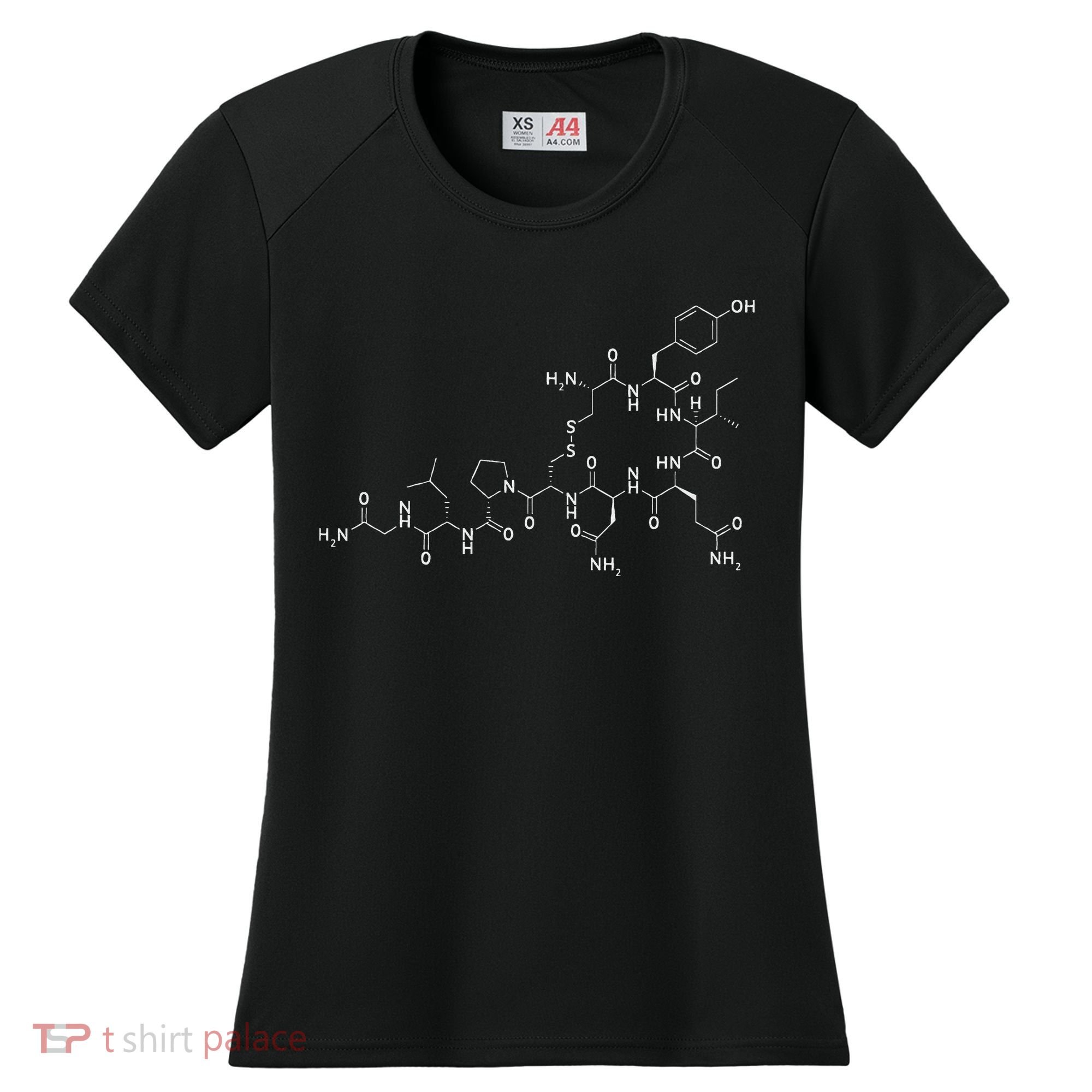 Structure Of Oxytocin Chemical Molecule Chemistry Women's Cooling Performance Crew T-Shirt