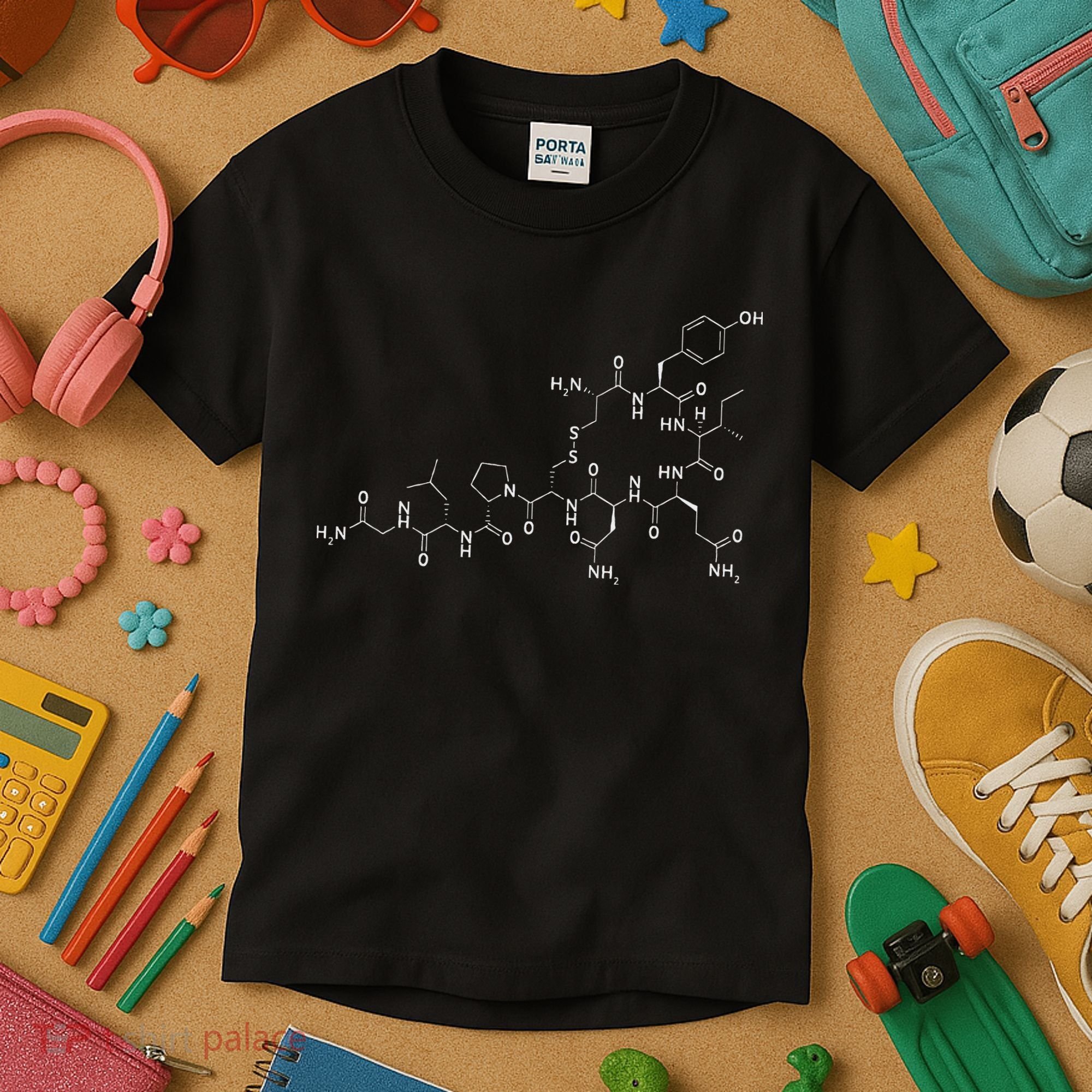 Structure Of Oxytocin Chemical Molecule Chemistry Kids T-Shirt