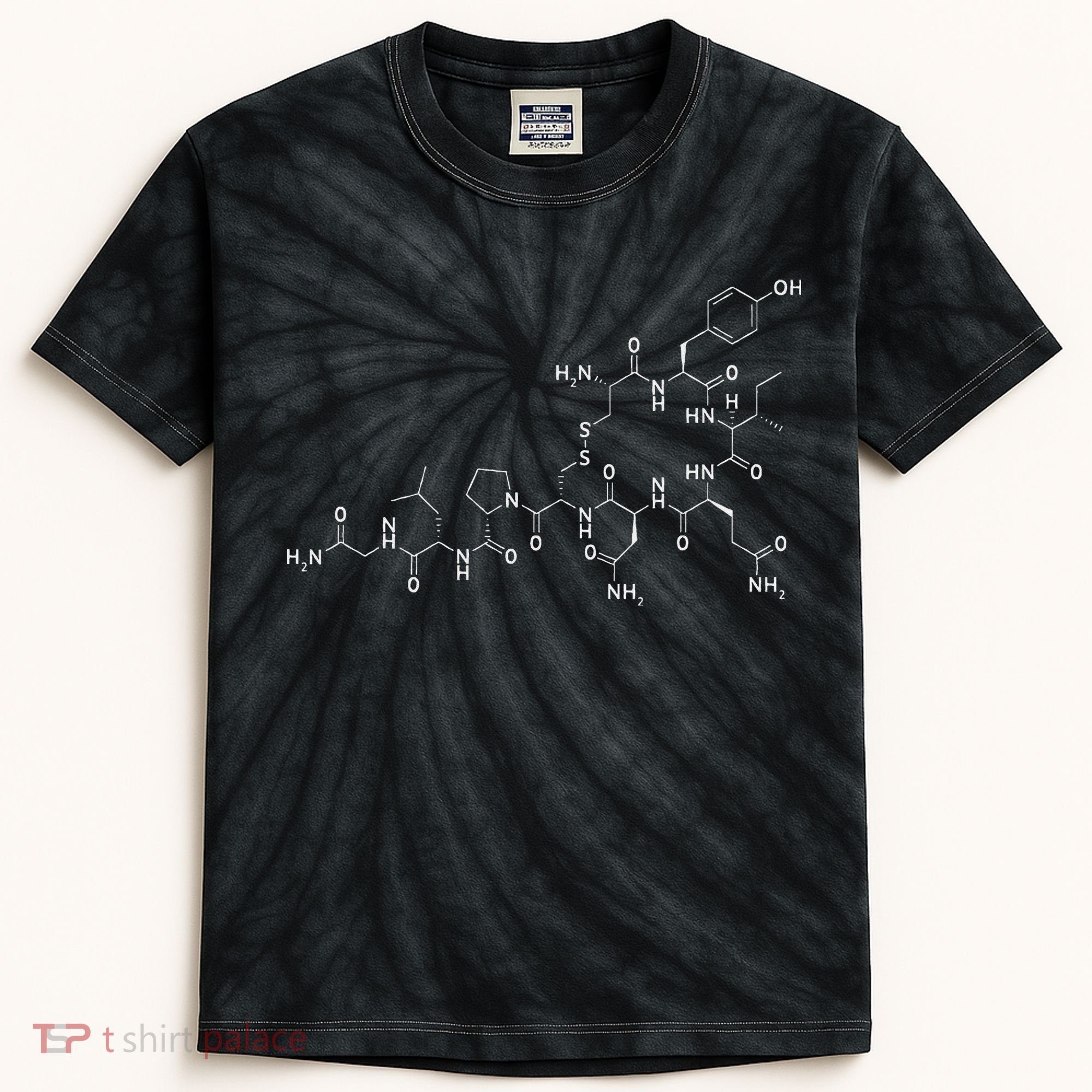 Structure Of Oxytocin Chemical Molecule Chemistry Kids Tie-Dye T-Shirt